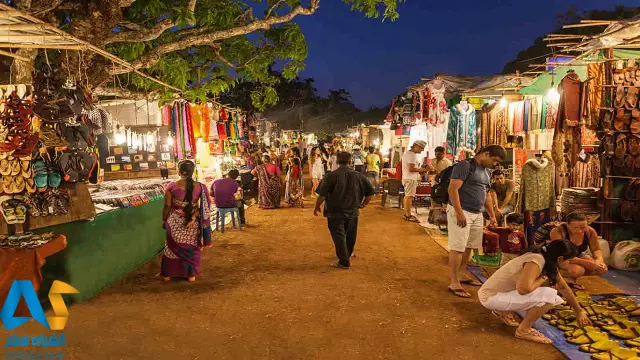بازار شب در باگا، گوا، هندوستان