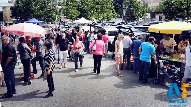 بازار Riesenflohmarkt Wienerberg وین،الفبای سفر
