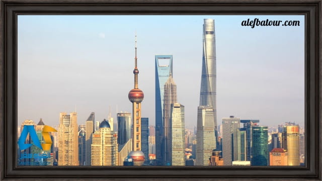 برج شانگهای در کنار سایر برج های بلند چین