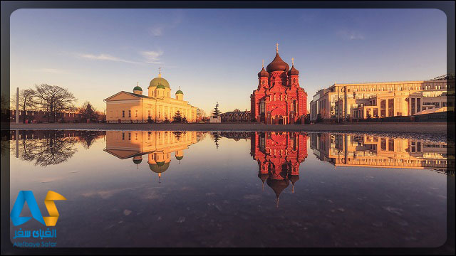 بازتاب قلعه های معروف شهر تولا روسیه در آب رودخانه