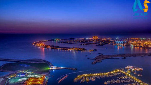 نمایی از شهر دبی در شب