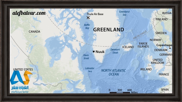 نقشه گرینلند بزرگترین جزیره دنیا