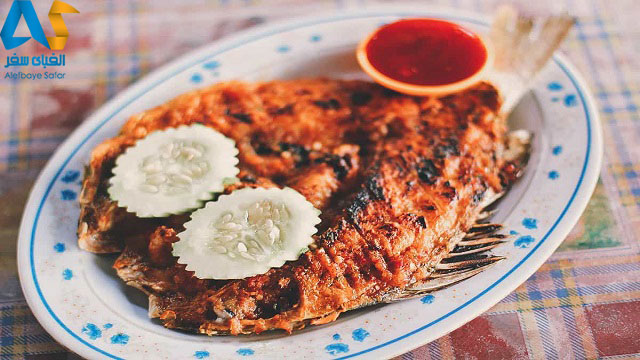 ماهی کبابی پخته شده به سبک مالزیایی در جزیره لنکاوی