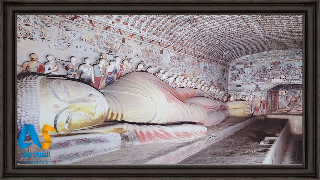 مجسمه دراز كشيده در حالت خوابيدن در غار موگائو چين