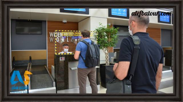 رعایت فاصله اجتماعی در فرودگاه آنتالیا