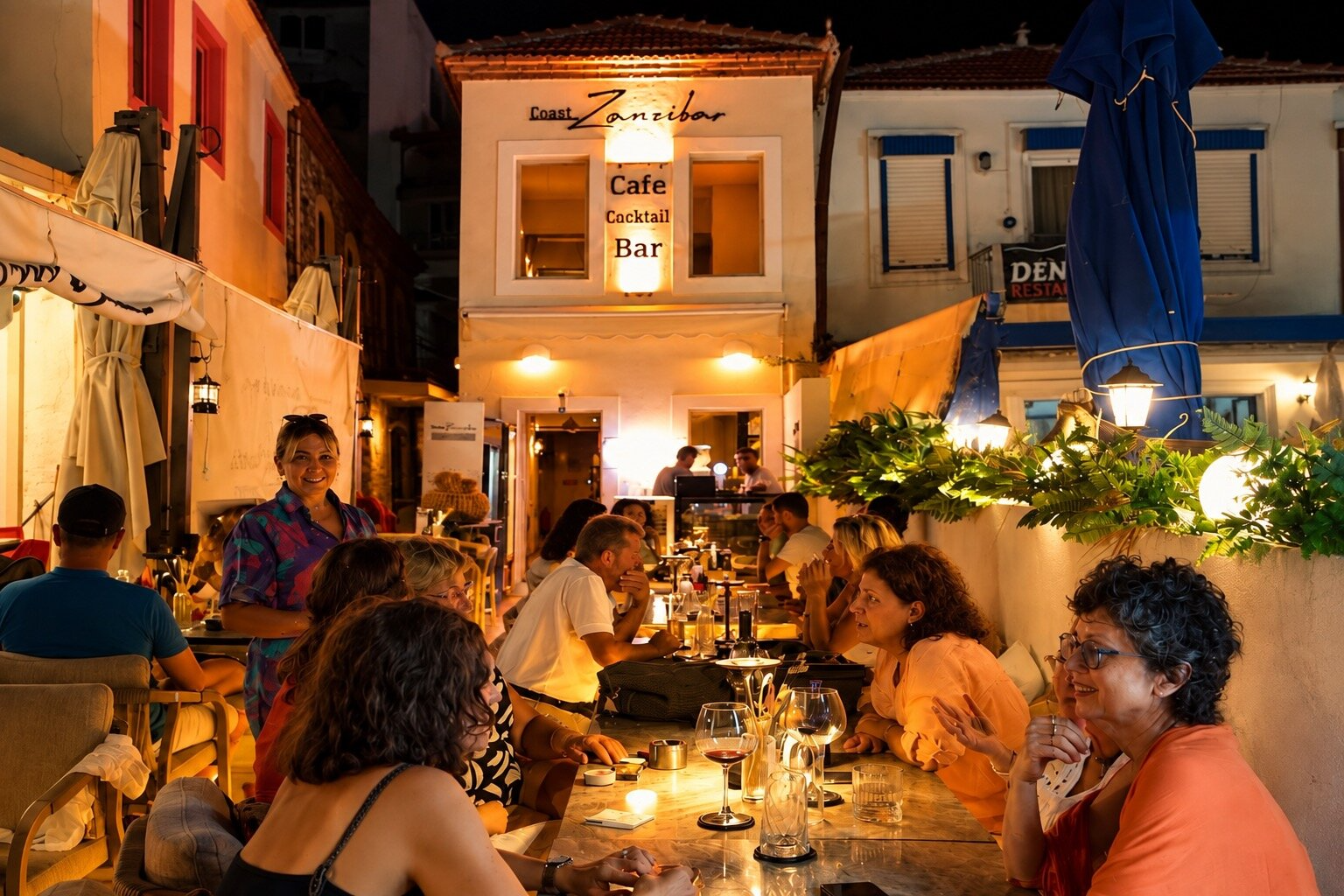 کافه های مارینا مارماریس در شب